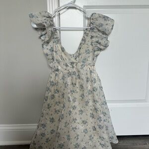 Jessica Simpson Blue and White Floral Mini Dress